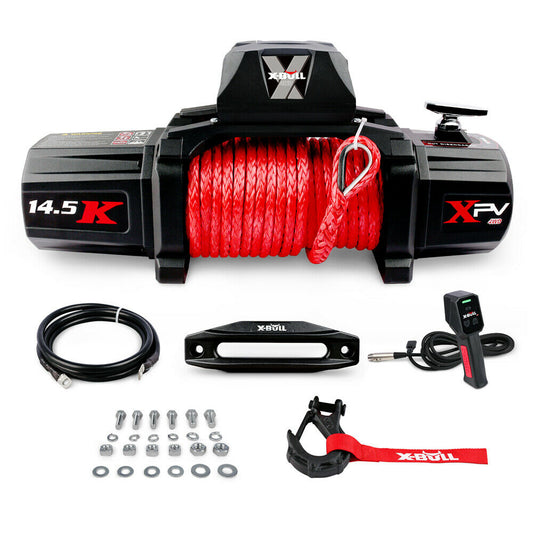 X-BULL Electric Winch 12V Synthetic Rope Wireless 14500LB Remote 4X4 4WD Boat - MarKay Outdoors