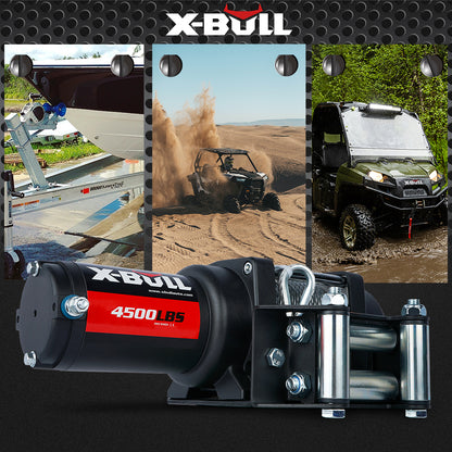 X-BULL Electric Winch 4500LBS/2041KG Steel Cable Wireless Remote Boat ATV 4WD - MarKay Outdoors