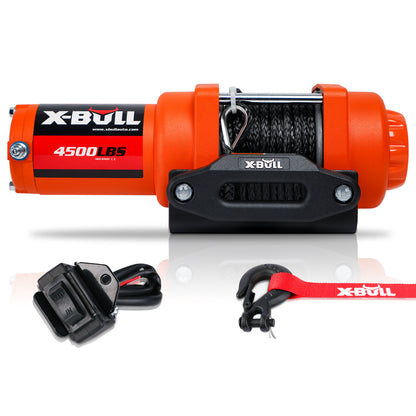 X-BULL Electric Winch 12v Synthetic Rope 4500LBS Wireless Remote ATV UTV 2041KG - MarKay Outdoors