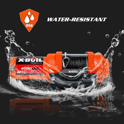 X-BULL Electric Winch 12v Synthetic Rope 4500LBS Wireless Remote ATV UTV 2041KG - MarKay Outdoors