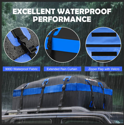 X-BULL Waterproof Car Roof Cargo Bag 595L Top Rack Carrier Luggage Storage Cube