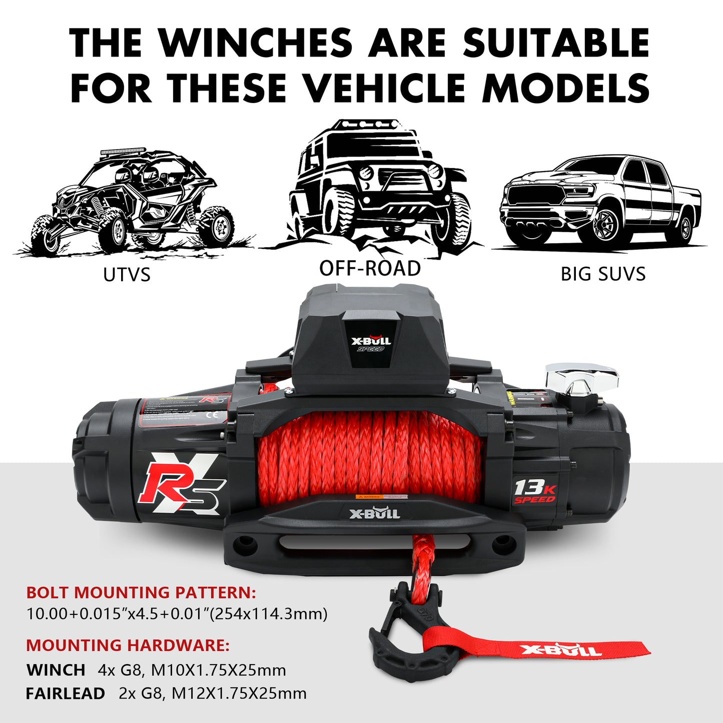 X-BULL Electric Winch 13000LBS 12V Synthetic Rope 28M Wireless Offroad 4WD 4x4 - MarKay Outdoors