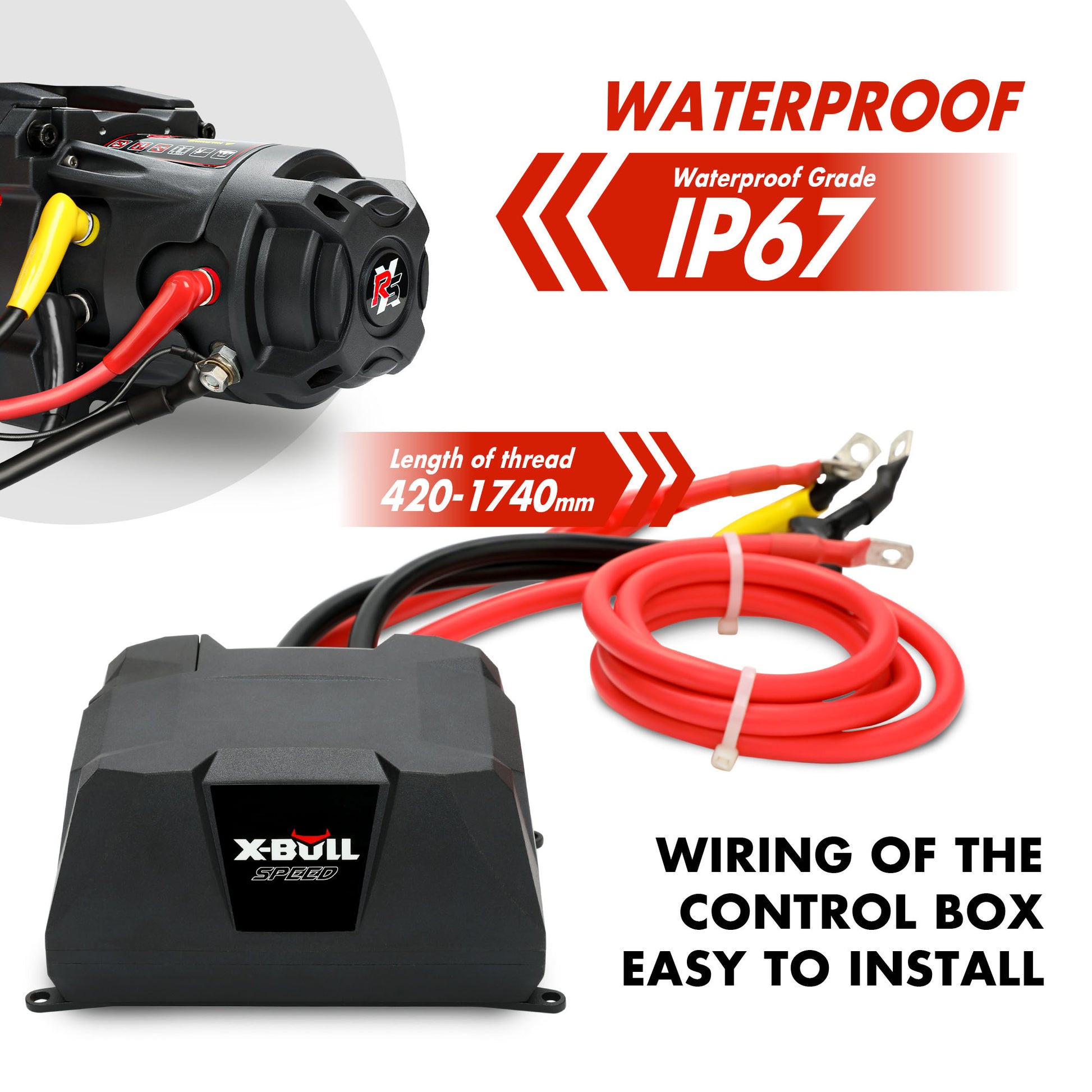 X-BULL Electric Winch 13000LBS 12V Synthetic Rope 28M Wireless Offroad 4WD 4x4 - MarKay Outdoors