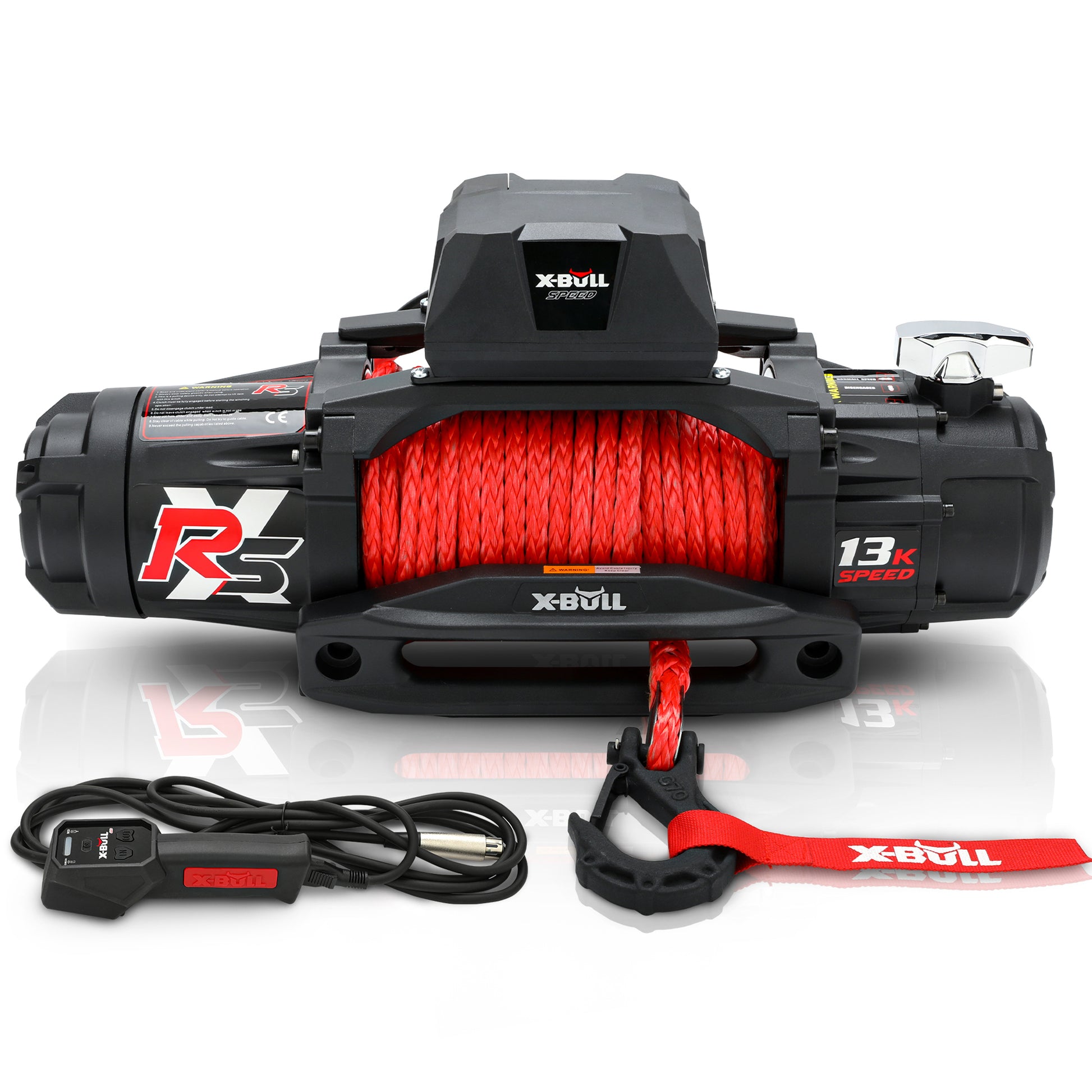 X-BULL Electric Winch 13000LBS 12V Synthetic Rope 28M Wireless Offroad 4WD 4x4 - MarKay Outdoors