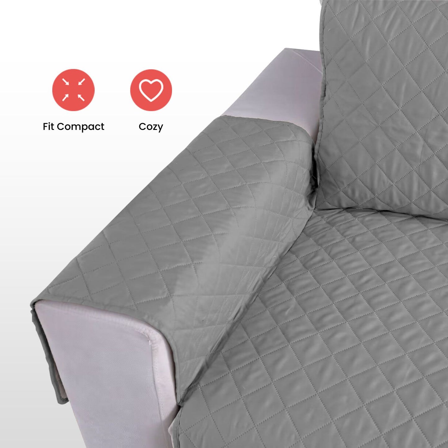 FLOOFI Pet Sofa Cover 3 Seat (Grey) FI-PSC-110-SMT