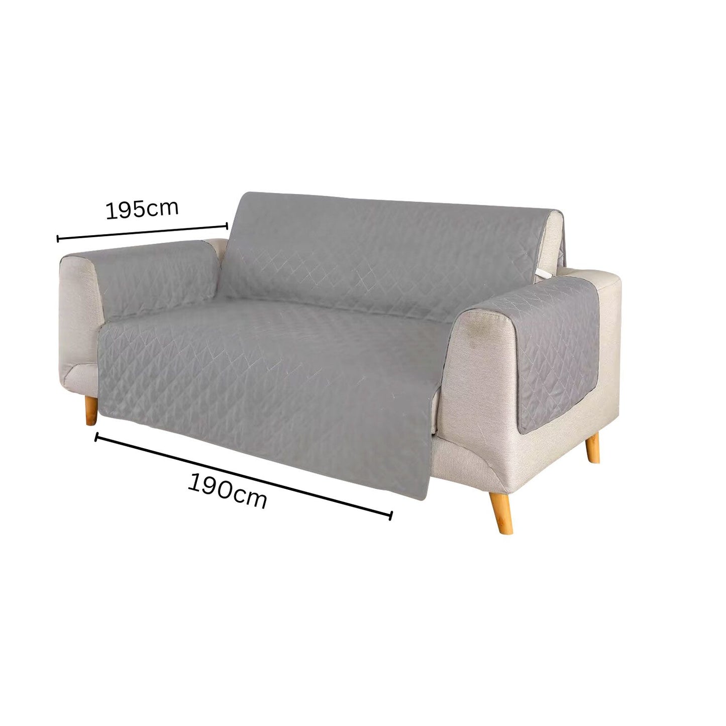 FLOOFI Pet Sofa Cover 3 Seat (Grey) FI-PSC-110-SMT