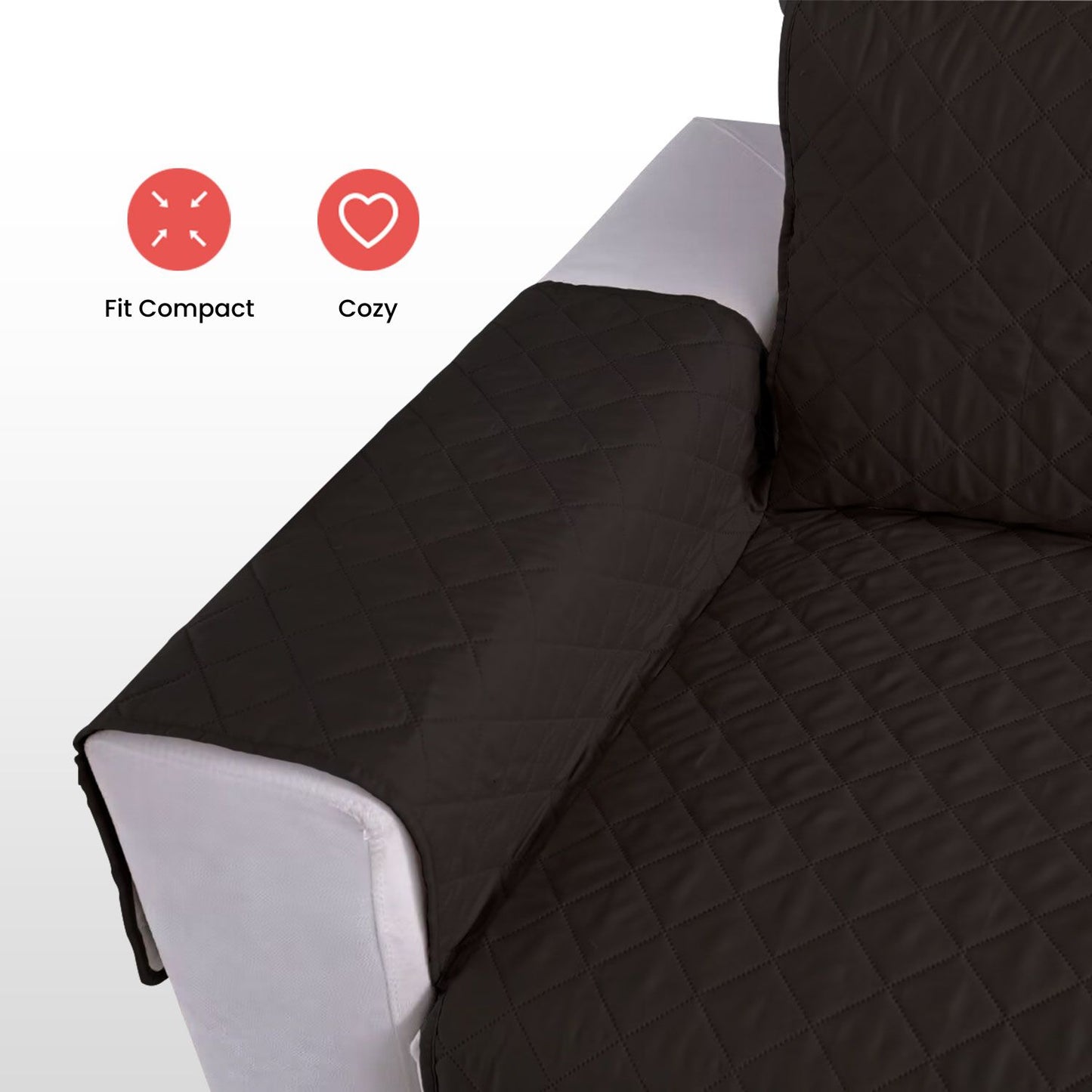 FLOOFI Pet Sofa Cover 3 Seat (Black) FI-PSC-111-SMT