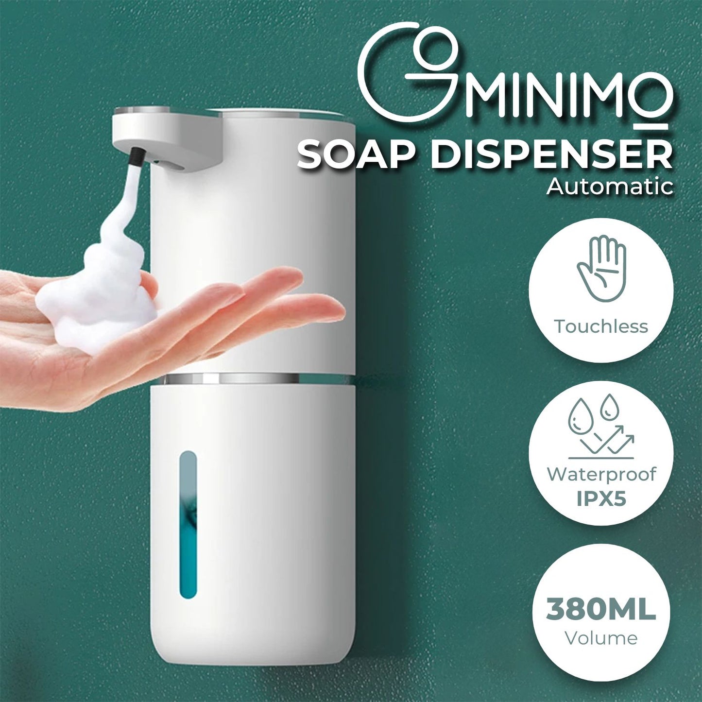 GOMINIMO Automatic Liquid Soap Dispenser with Adjustable Liquid(white)GO-ASD-102-YIF