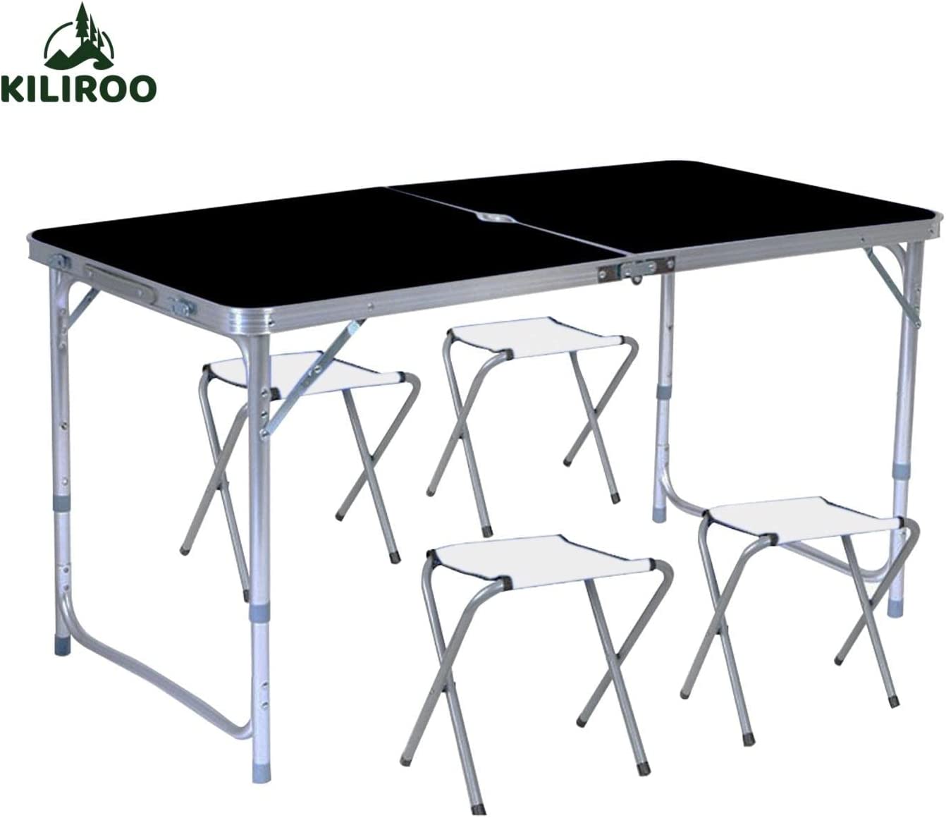 KILIROO Camping Table 120cm Black (With 4 Chair) KR-CT-105-CU