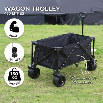 KILIROO Folding Wagon Trolley Cart (Black) KR-CPC-100-RJ