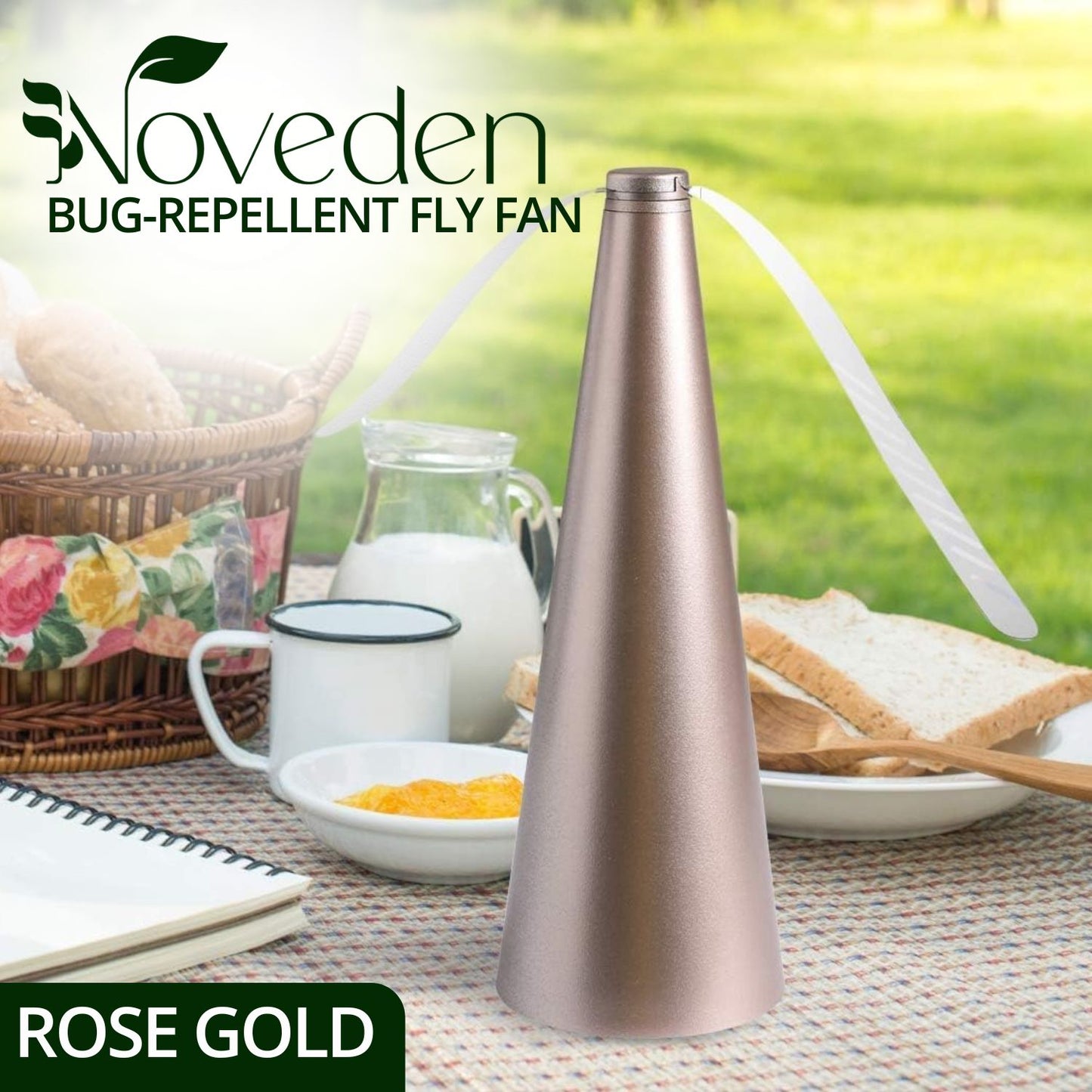 NOVEDEN Bug Repellent Fly Fan (Rose Gold) NE-BRF-100-AIK