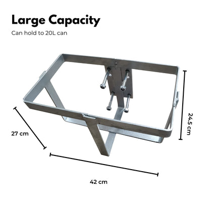 RYNOMATE 20L Jerry Can Holder for 4x4 Camper Trailer Caravan (Silver) RNM-TLC-100-SM