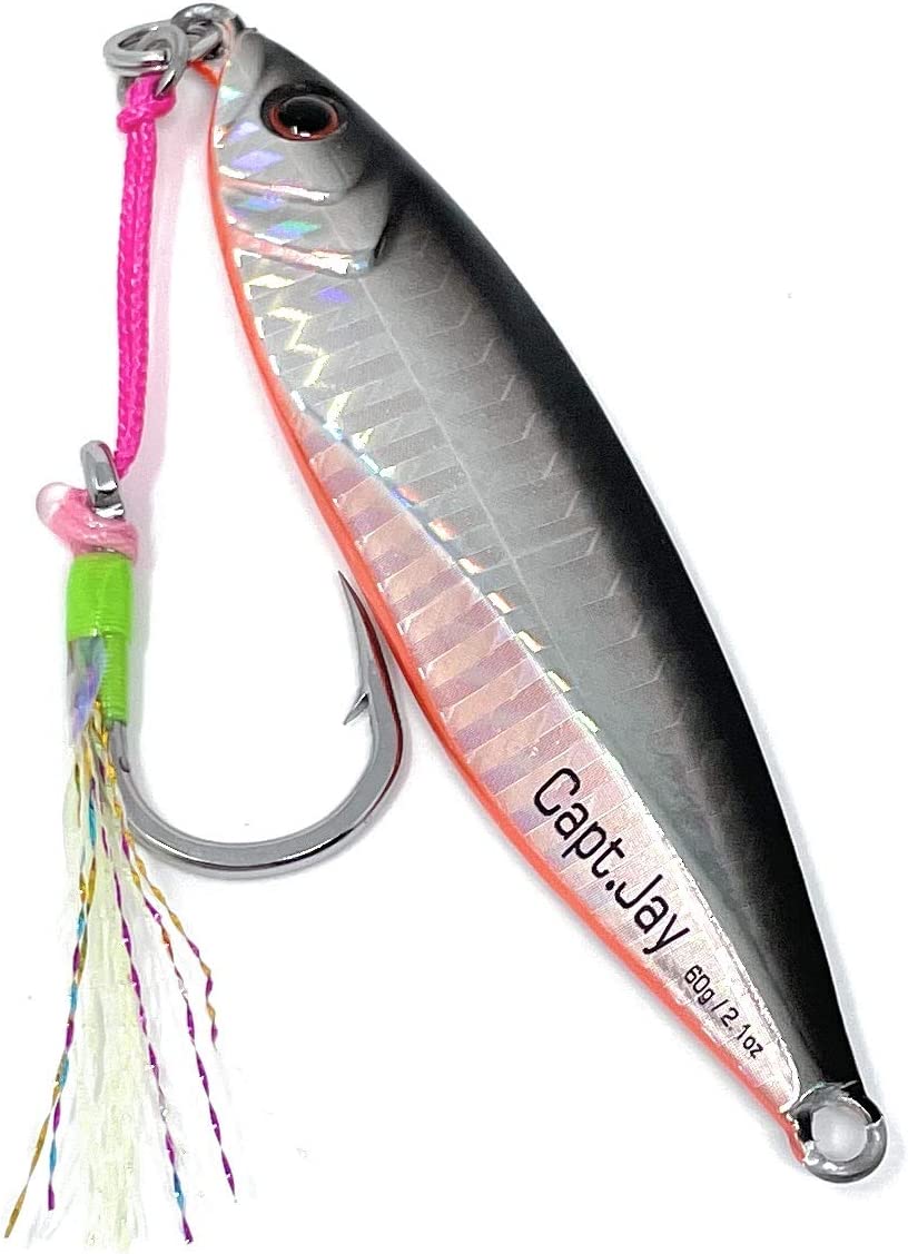 Capt Jay 60g Fishing Saltwater jigs Speed Jigging Slow Jigging Pitching Lures (5pcs, mixed colour)