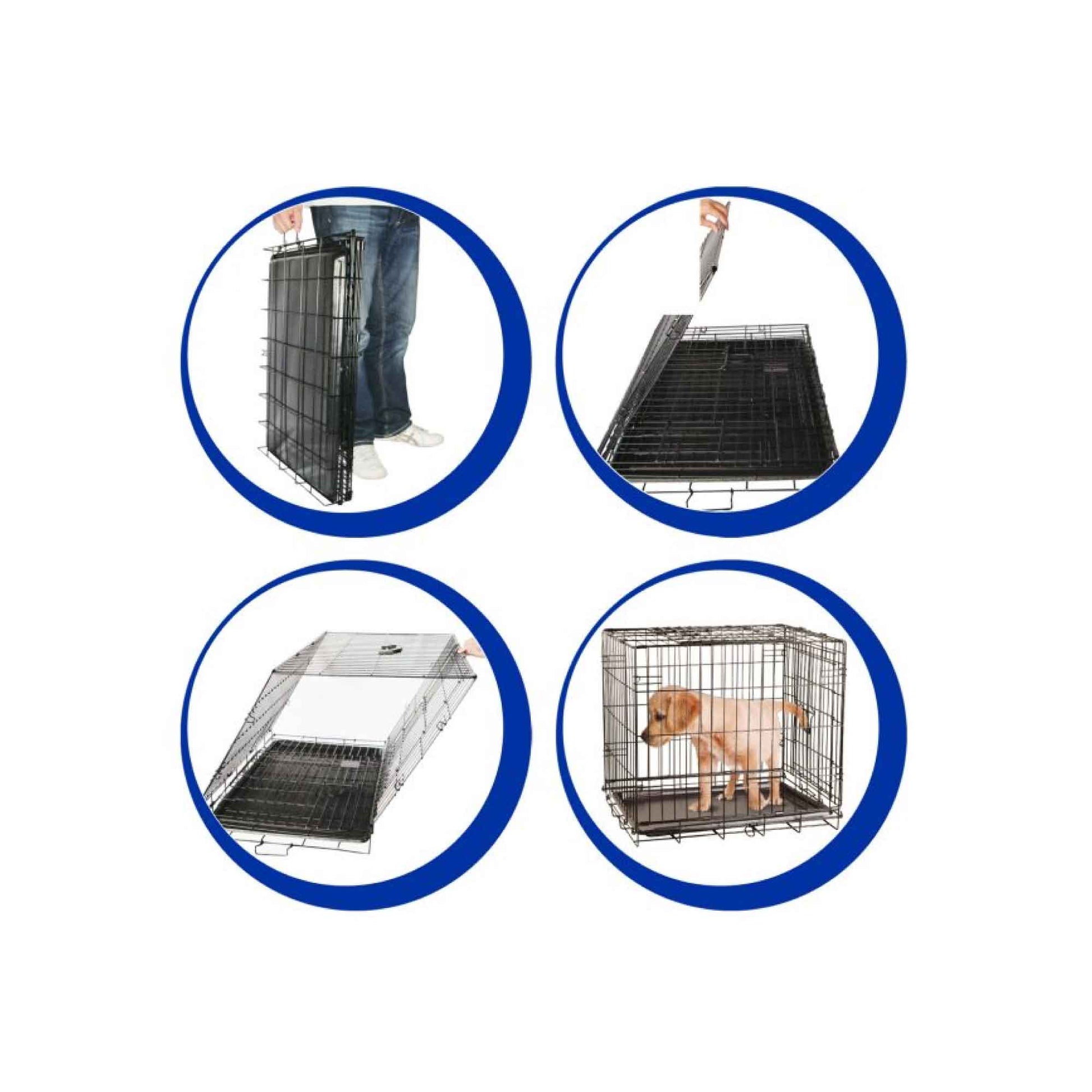 Dog Wire Crate Small - Portable Collapsible Travel Kennel - Pet Puppy Cage - MarKay Outdoors