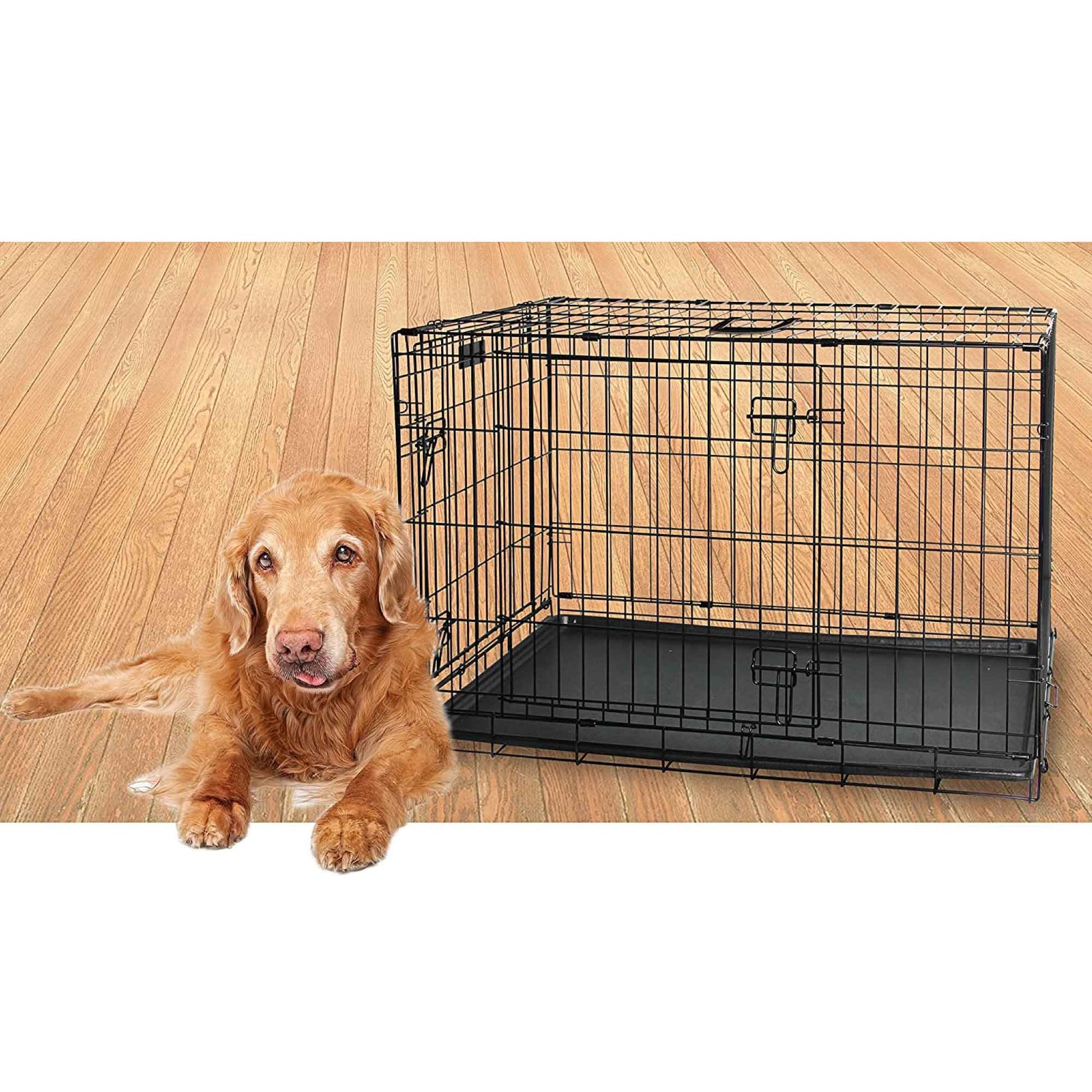 Dog Wire Crate Medium - Portable Collapsible Travel Kennel - Pet Puppy Cage - MarKay Outdoors