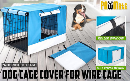 Paw Mate Blue Cage Cover Enclosure for Wire Dog Cage Crate 30in - MarKay Outdoors