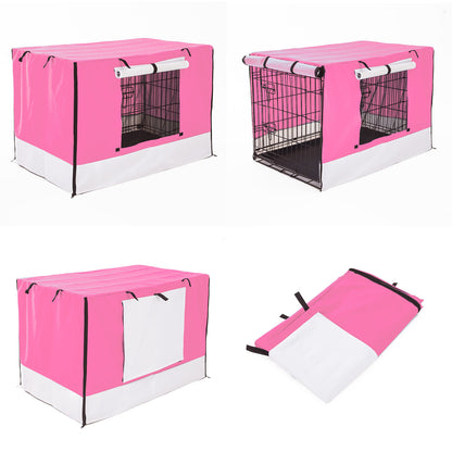 Paw Mate Pink Cage Cover Enclosure for Wire Dog Cage Crate 36in - MarKay Outdoors