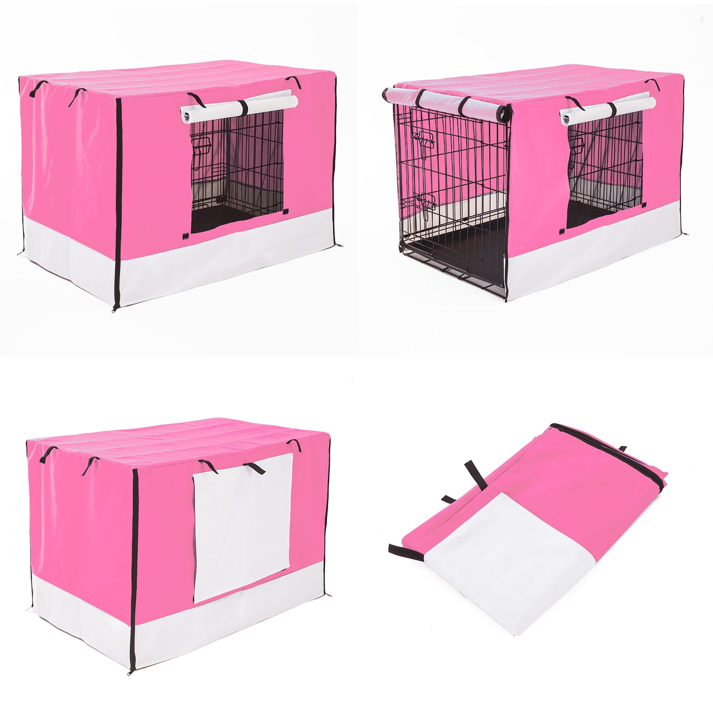 Paw Mate Pink Cage Cover Enclosure for Wire Dog Cage Crate 48in - MarKay Outdoors