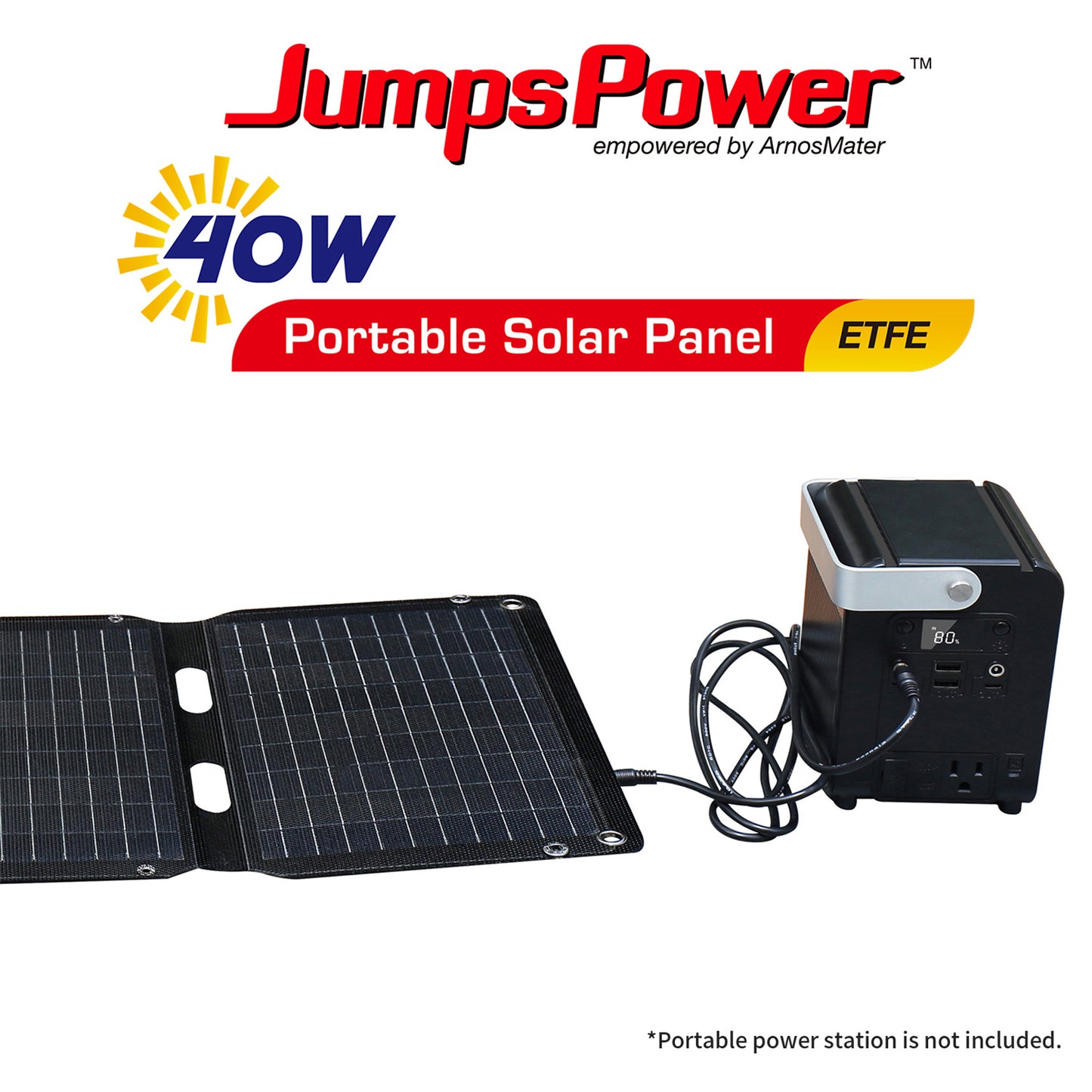 JumpsPower 40W Solar Panel Portable Charger Power Generator Foldable Camping