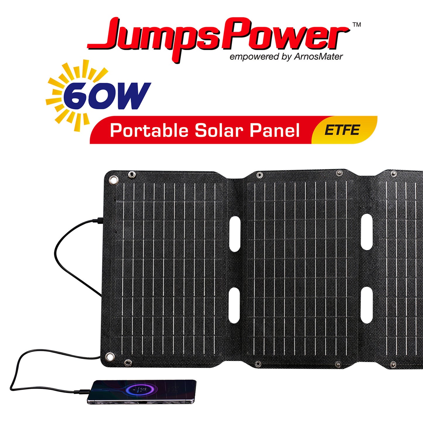 JumpsPower 60W Solar Panel Portable Charger Power Generator Foldable Camping