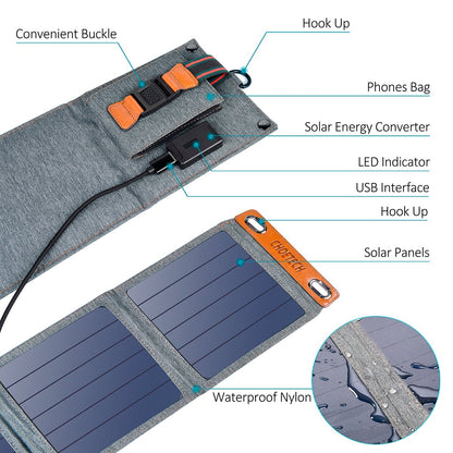 CHOETECH SC004 14W USB Foldable Solar Powered Charger - MarKay Outdoors