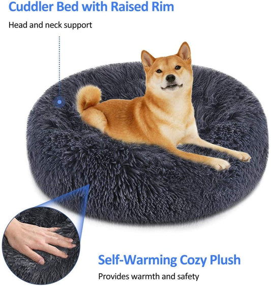 Soft Dog Bed Round Washable Plush Pet Kennel Cat Bed Mat Sofa Large 70cm