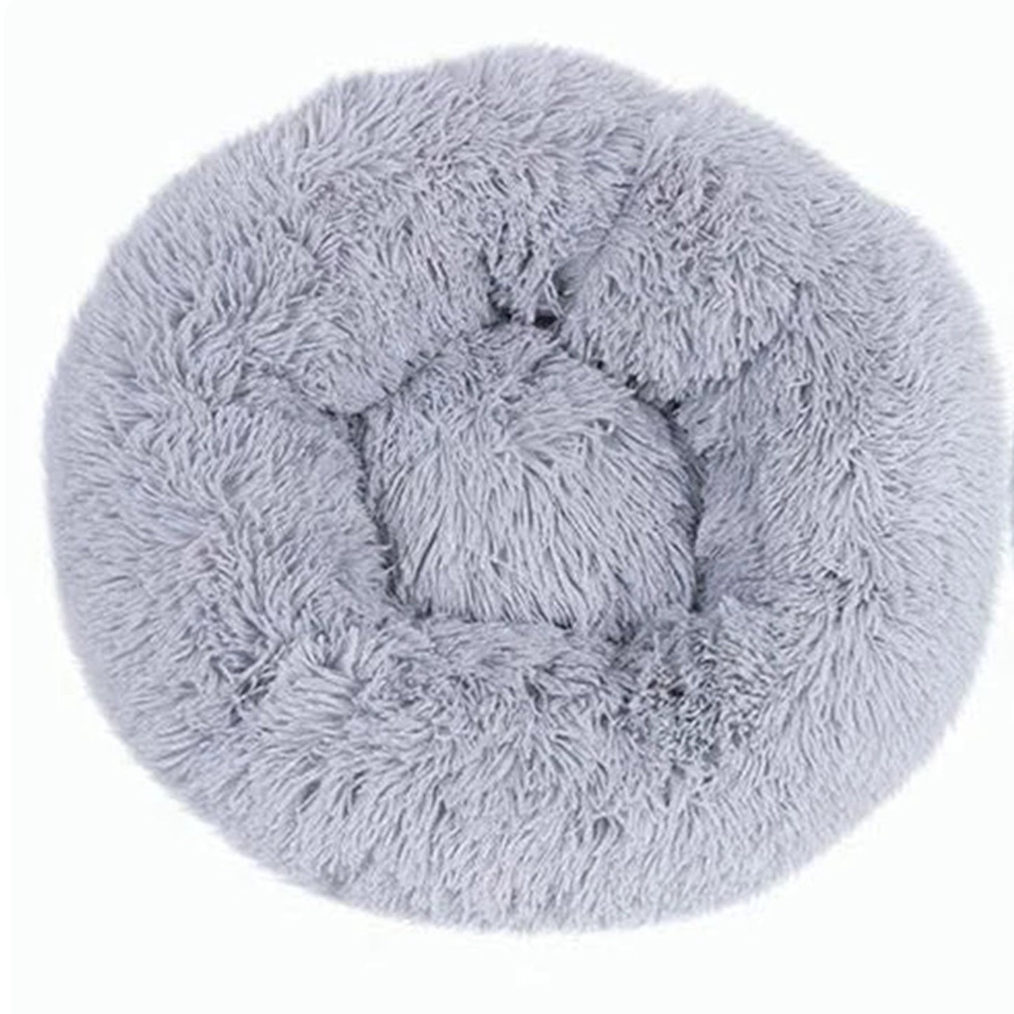 Pet Dog Bed Bedding Warm Plush Round Comfortable Dog Nest Light Grey M 70cm