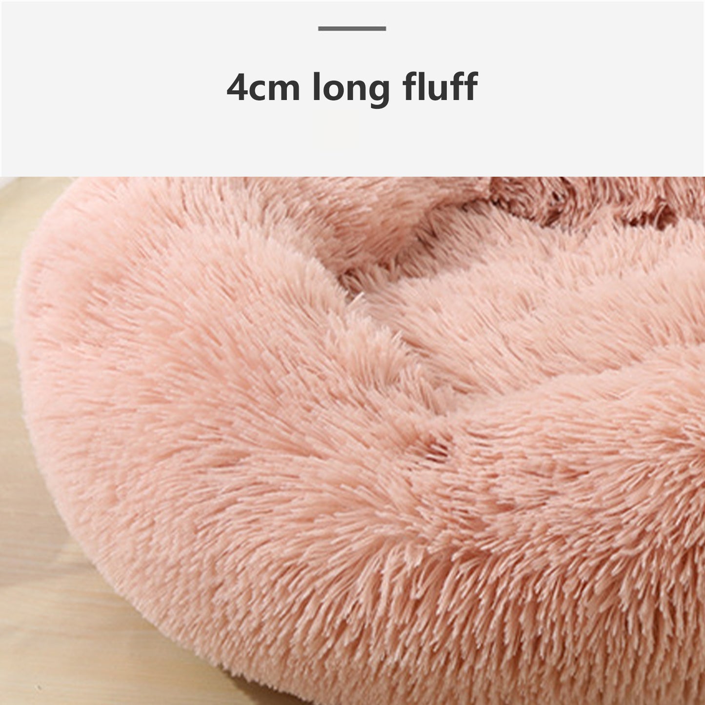 Pet Dog Bedding Warm Plush Round Comfortable Nest Comfy Sleep kennel Pink M 70cm