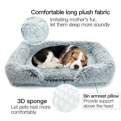 Pet Dog Comfort Bed Plush Bed Comfortable Nest Removable cleaning Kennel L