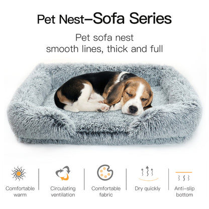 Pet Dog Comfort Bed Plush Bed Comfortable Nest Removable Cleaning Kennel XXL