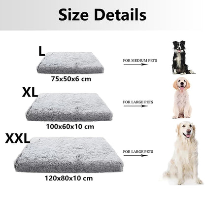 Rectangle Pet Dog Comfort Bed Plush Comfortable Removable Washable Kennel L