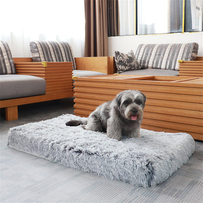 Rectangle Pet Dog Comfort Bed Plush Comfortable Removable Washable Kennel L