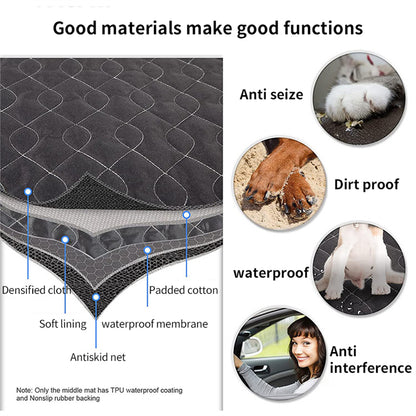 4-in-1 Multi-Function Car Back Seat Cover Pet Dog Waterproof Hammock Protective Pad