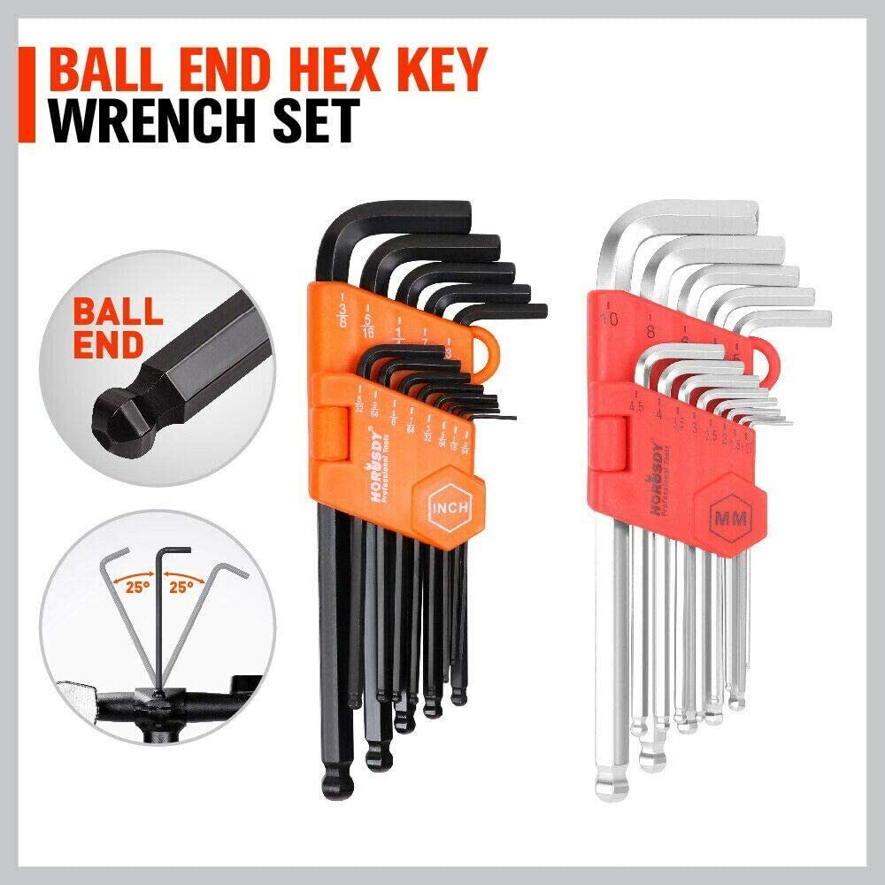 48-Piece Ratchet Wrench Set with Rolling Pouch - Metric SAE Allen Key & Hex Key Spanner Kit