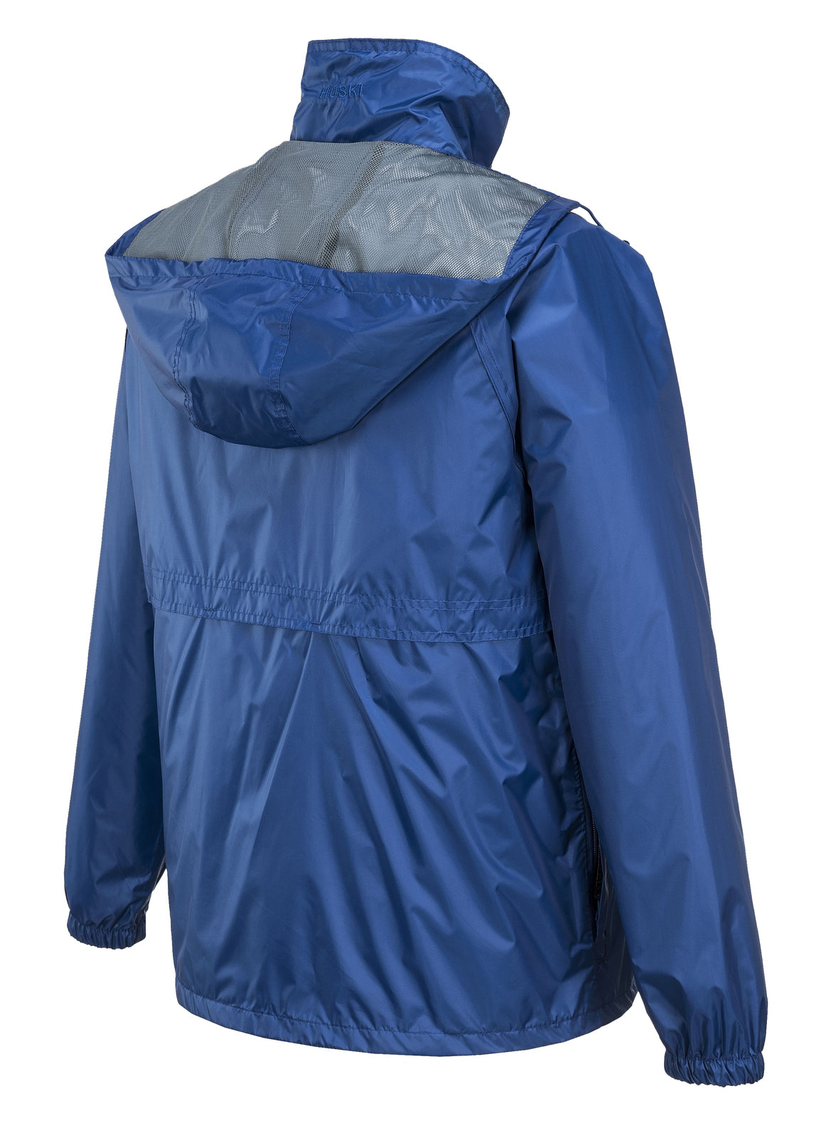 HUSKI STRATUS RAIN JACKET Waterproof Workwear Concealed Hood Windproof Packable - Cobalt - L