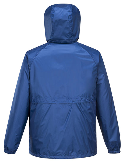 HUSKI STRATUS RAIN JACKET Waterproof Workwear Concealed Hood Windproof Packable - Cobalt - L