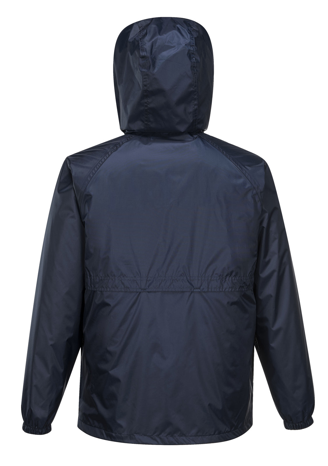 HUSKI STRATUS RAIN JACKET Waterproof Workwear Concealed Hood Windproof Packable - Navy Blue - M