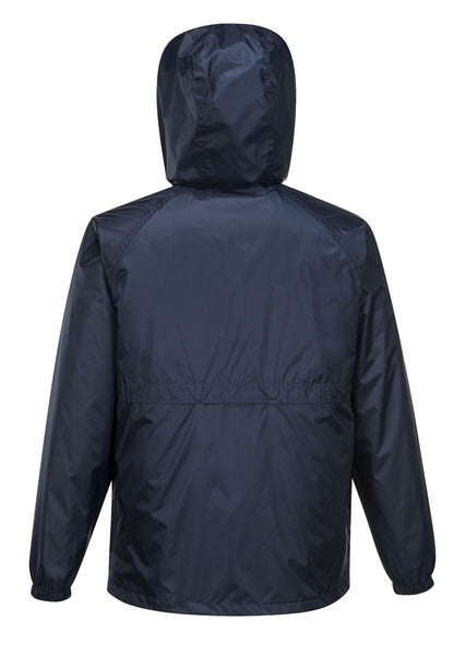 HUSKI STRATUS RAIN JACKET Waterproof Workwear Concealed Hood Windproof Packable - Navy Blue - 4XL