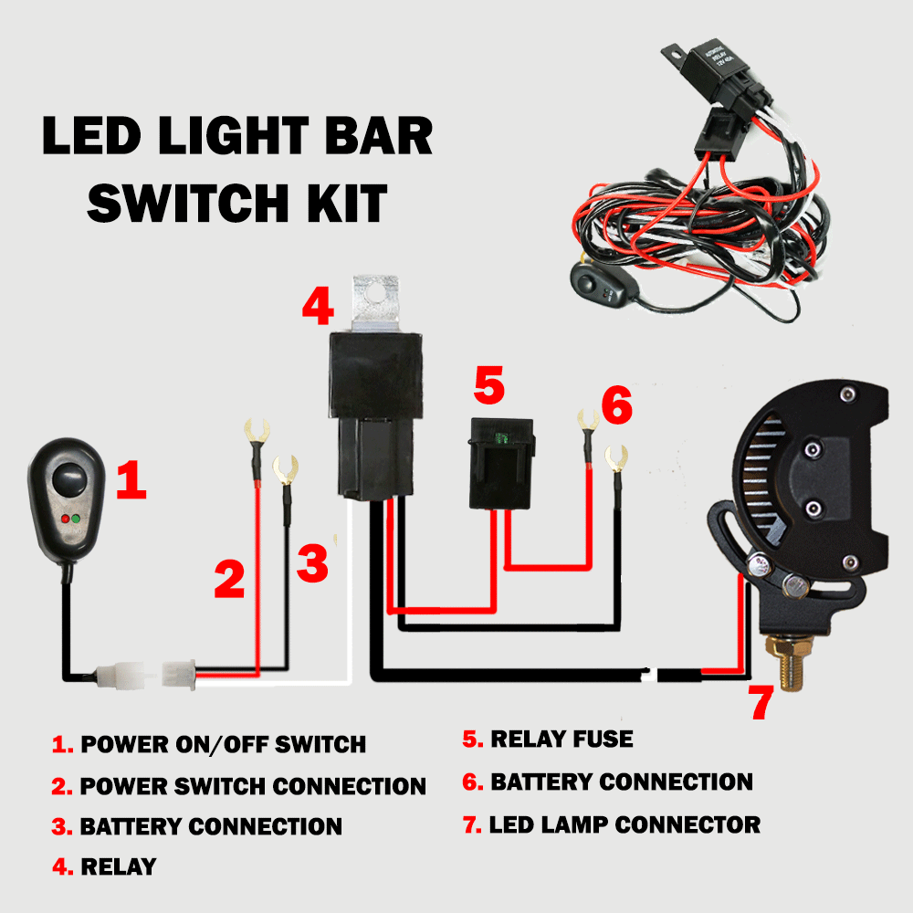 2way LED Universal Driving light Wiring Loom Harness 12V 24V 40A Relay Switch - MarKay Outdoors