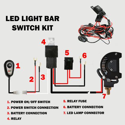 2way LED Universal Driving light Wiring Loom Harness 12V 24V 40A Relay Switch - MarKay Outdoors