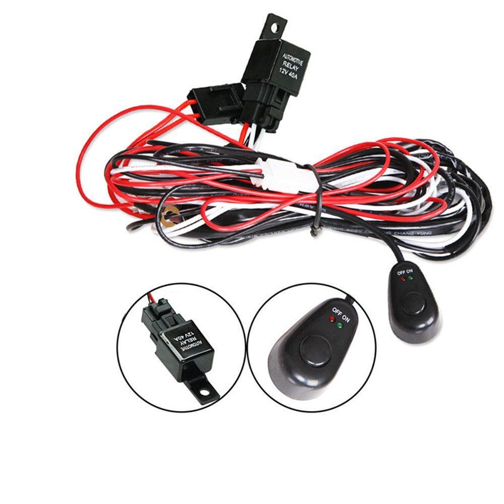 2way LED Universal Driving light Wiring Loom Harness 12V 24V 40A Relay Switch - MarKay Outdoors