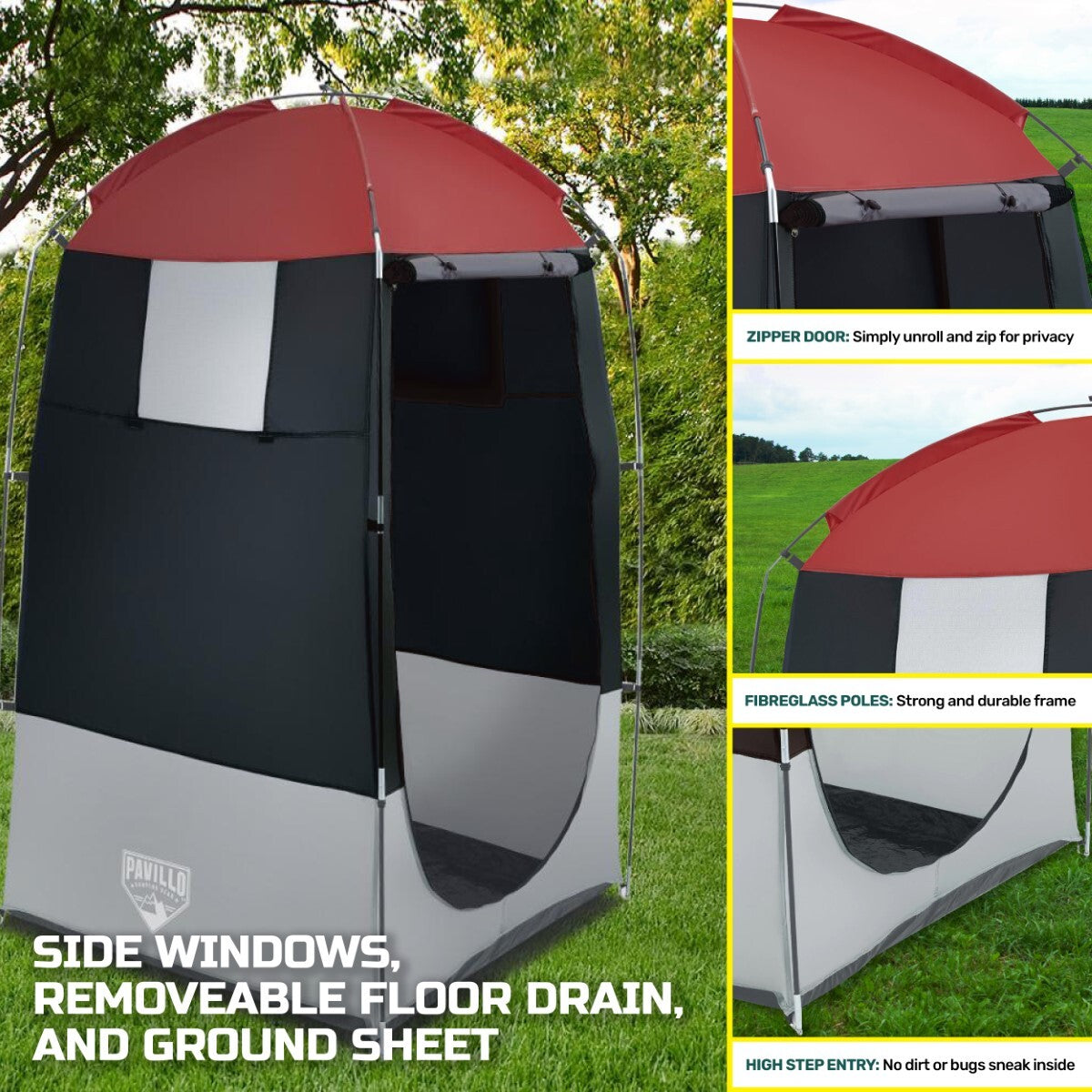 Bestway 1.9m x 1.1m Outdoor Portable Change Room Tent Spacious Zippered Door - MarKay Outdoors