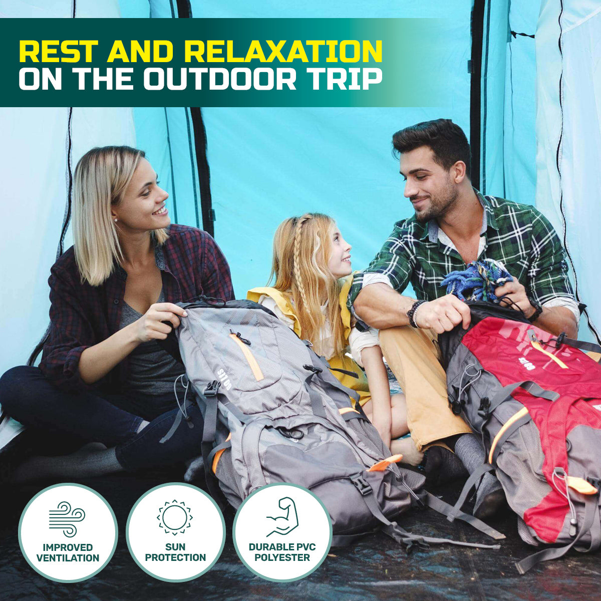 Bestway 4.9m x 2.m Tent 6 Person UV Protected Premium Double Layered PVC - MarKay Outdoors